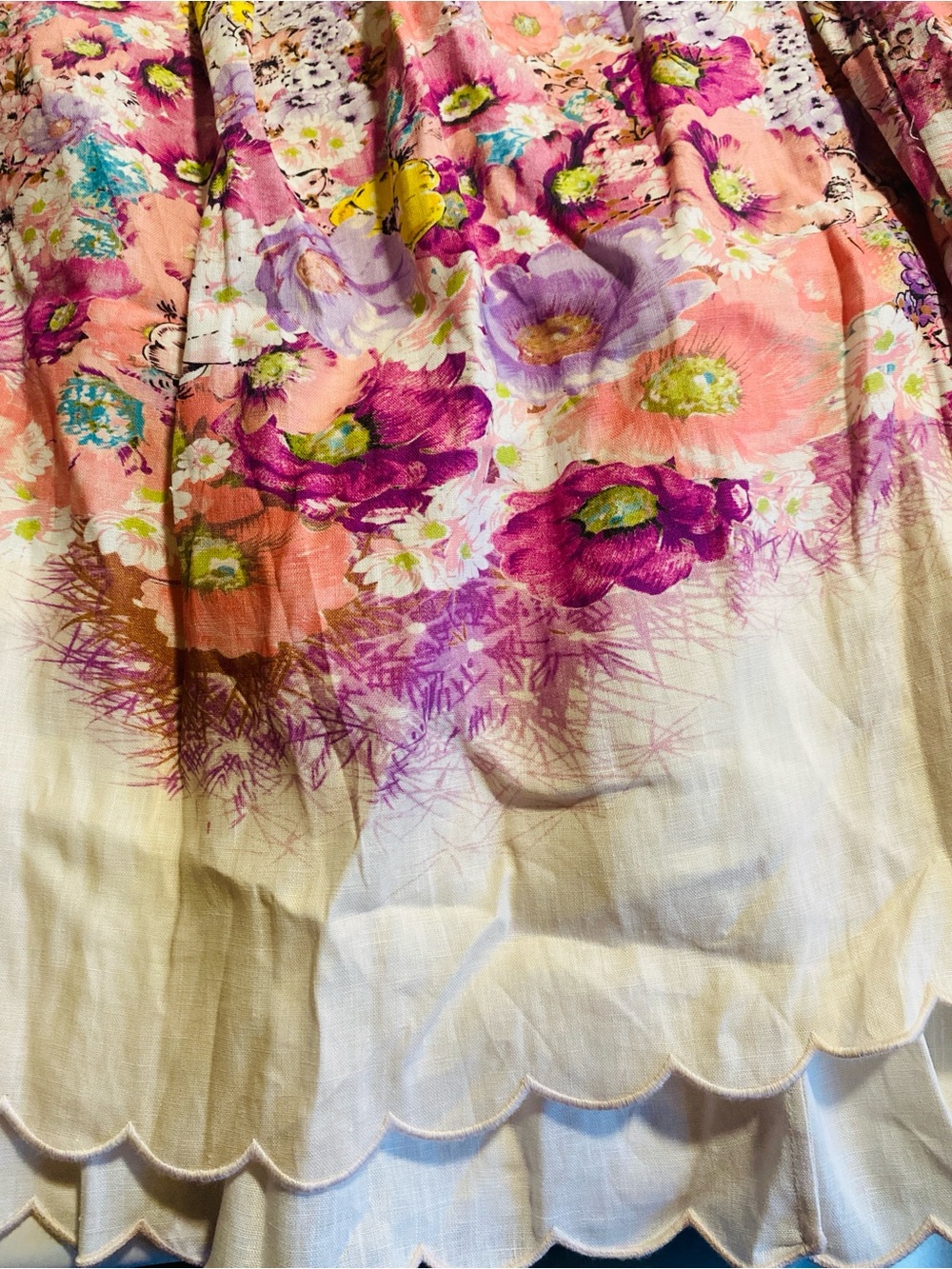 NWT Zimmerman Jude Scallop Midi Dress in Peach Gradient Floral - Size 2 - Picture 13 of 16